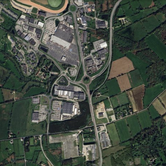 SALLE-SEMINAIRE-RECEPTION-CHERBOURG-vue-satellite-rond-point-la-glacerie-RN13 Localisation de la salle de séminaire de Cherbourg la Glacerie